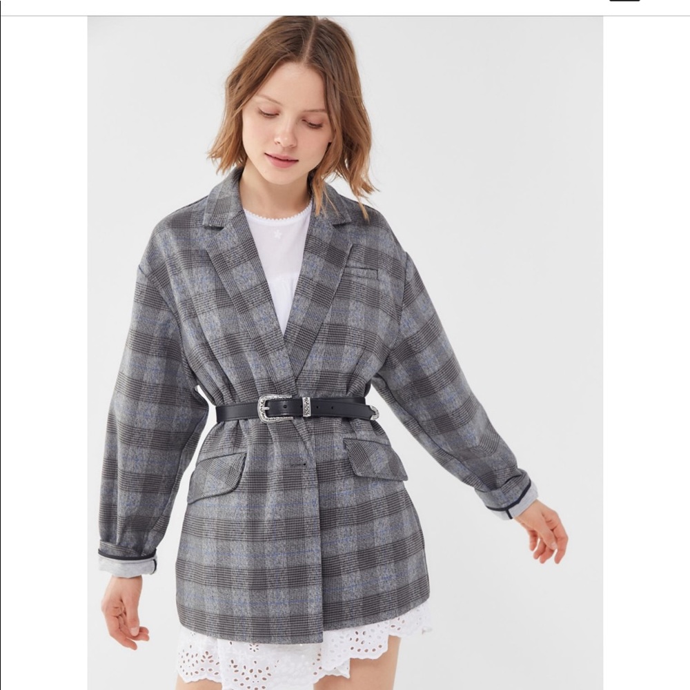 UO Plaid Slouchy Blazer